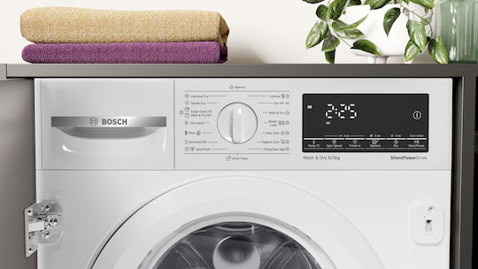 Bosch Mașină de Spălat-Uscător Rufe 8kg/5kg cu Abur 1400 Rotatii