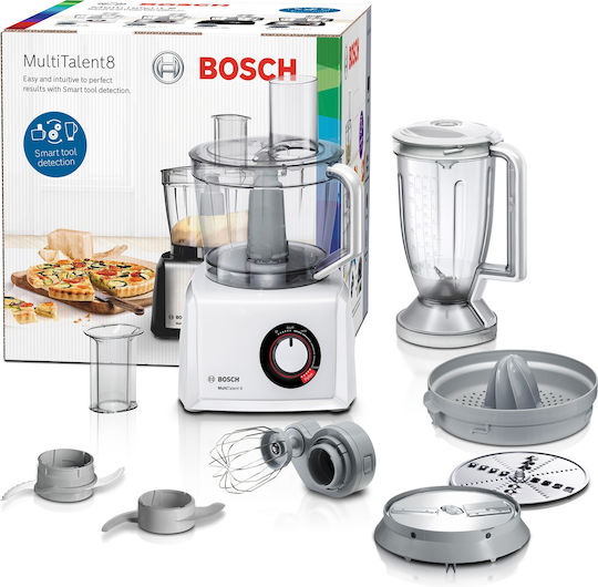 Bosch MultiTalent 8 Multifunctional Food Processor 1100W With 3.9lt Bowl And White Blender Jug