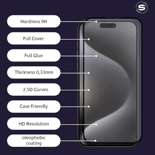Hardy Glass Sonique Premium Series HD Full Cover 9H Xiaomi Poco F7 Ultra 5G Черен