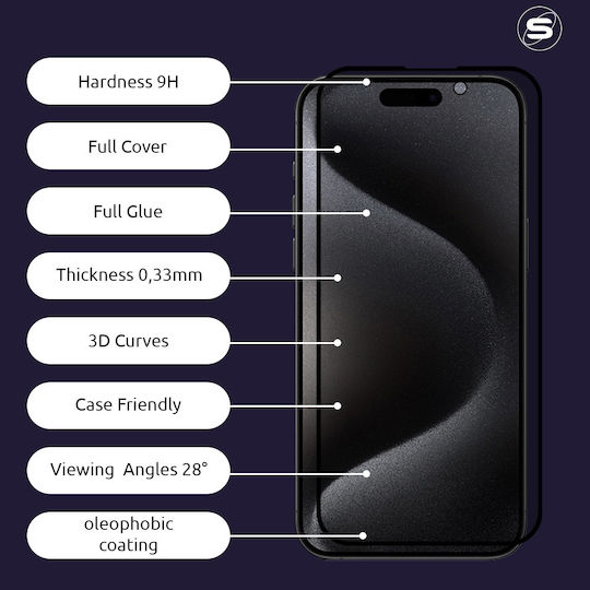 Privacy Glass Sonique Premium Series HD Full Cover 9H Xiaomi Redmi Note 15 Pro Черен