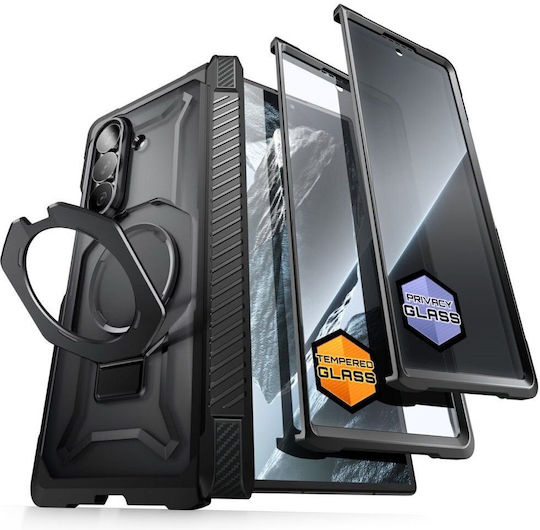 Supcase Back Cover Tempered Glass / Σιλικόνης / Πλαστικό Μαύρο (Galaxy Z Fold8 Ultra)