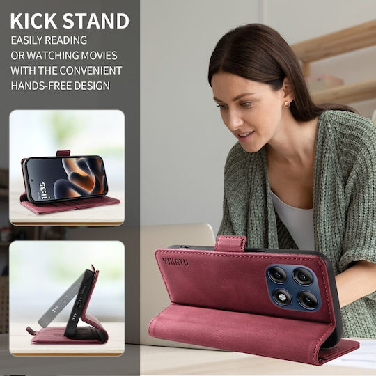 Yikatu Burgundy Wallet (Moto G47)