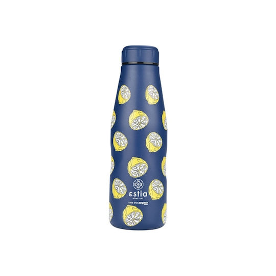 Estia Travel Flask Save the Aegean Recyclable Stainless Steel Thermos Bottle BPA Free 500ml Citrus Infusion