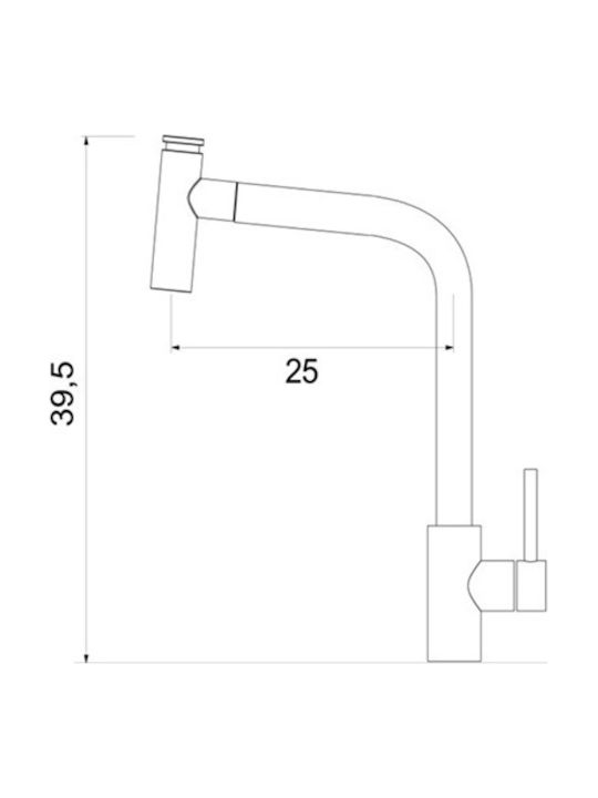 Sanitec Ginger A Kitchen Counter Silver Faucet Sanitec Ginger A Kitchen Counter Silver Faucet