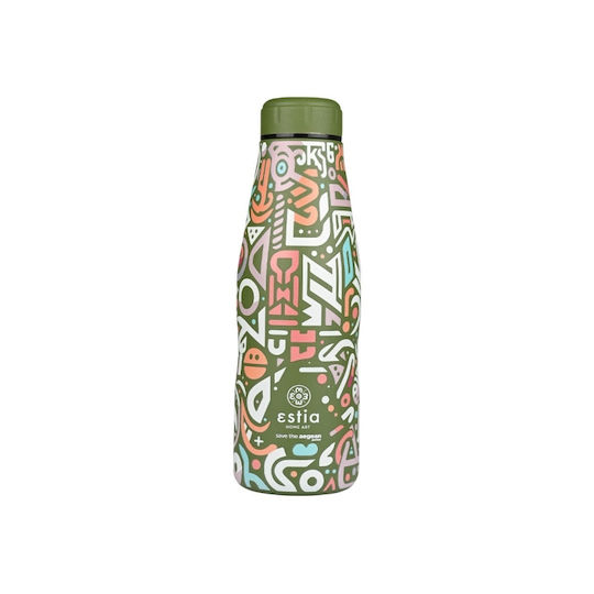 Estia Travel Flask Save the Aegean Ανακυκλώσιμο Μπουκάλι Θερμός Ανοξείδωτο BPA Free 500ml Geovivid