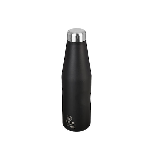 Estia Travel Flask Save the Aegean Recyclable Stainless Steel Thermos Bottle BPA Free 750ml Midnight Black