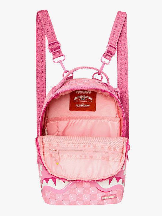 Sprayground Pink New Check Faces Mini Schulranzen für Junior High-High School Rosa 24 x 13 x 37cm