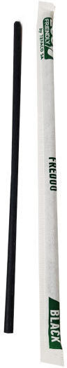 Paper Straws Freddo Straight Black 190mm X 4mm 500 Pieces Compostable Biodegradable