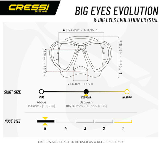 CressiSub Big Eyes Evolution Crystal Водолазна Маска Синя