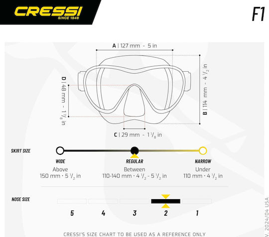 CressiSub F1 Diving Mask Silicone Pink