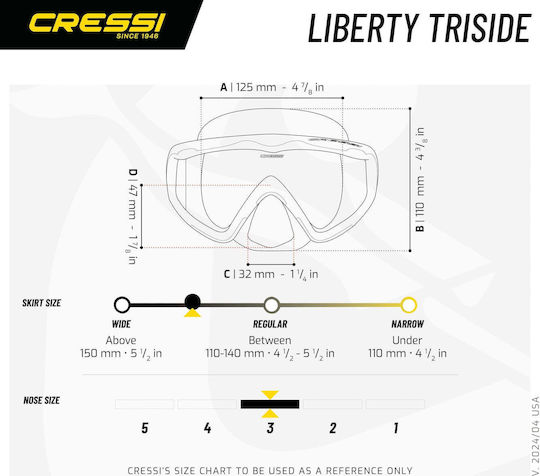 CressiSub Liberty Triside Diving Mask Silicone Blue