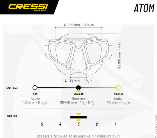 CressiSub Atom Silicone White Diving Mask