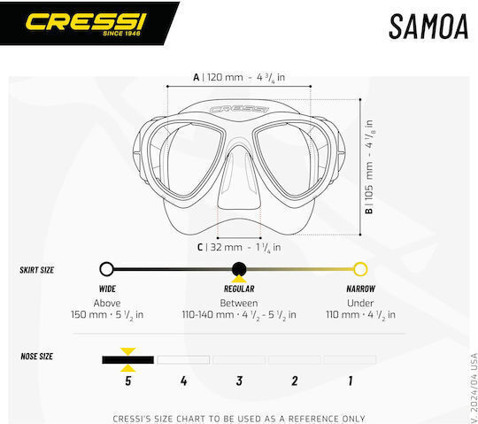 CressiSub Samoa + Mexico Combo Mască De Scufundare Din Silicon Cu Snorkel Neagră