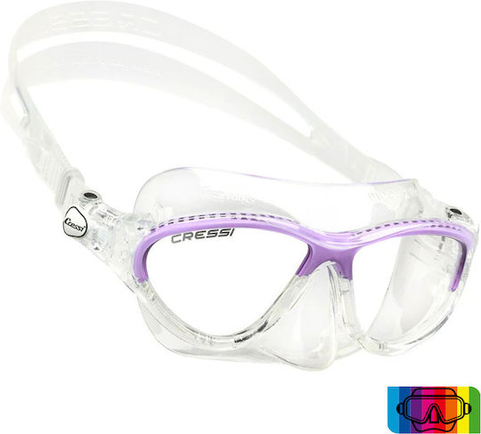 CressiSub Moon Tauchmaske Silikon Kinder Transparent / Flieder