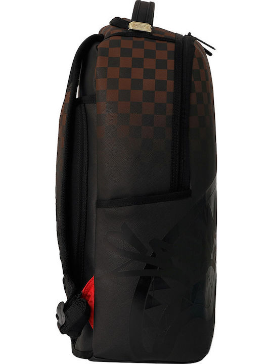 Sprayground Ученическа Раница с Джоб за Бутилка Brown Check Ghost Drip 29 x 15 x 45см
