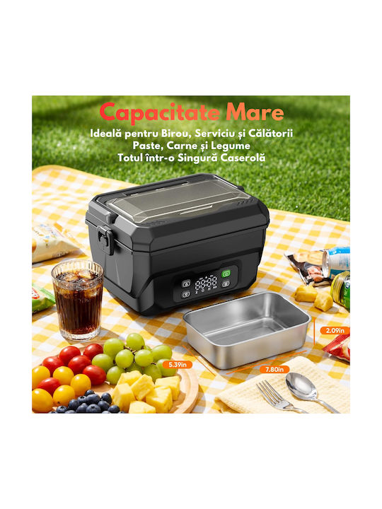 Qova Recipient Electric De Prânz Inox Termos Gri 1.5lt