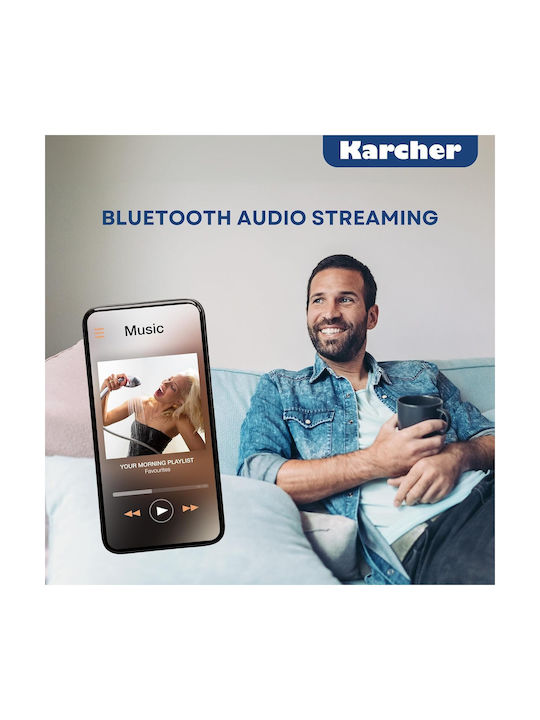 Karcher Ceas de Masă Digital LED cu Ceas Deșteptător și Radio Argintiu