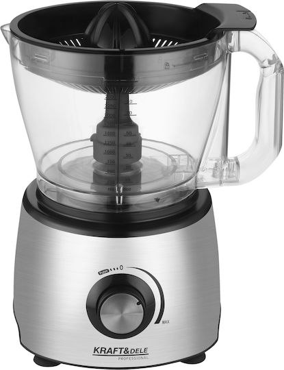 Kraft & Dele Procesor Alimentar Multifuncțional 1800W cu Recipient 3lt și Vas Blender Gri