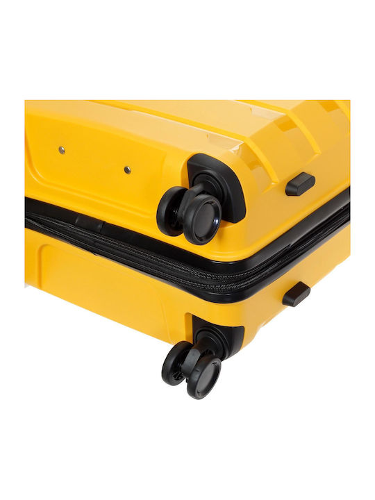 Seagull Hard Yellow Travel Suitcases with 4 Wheels Set of 3 Pieces
