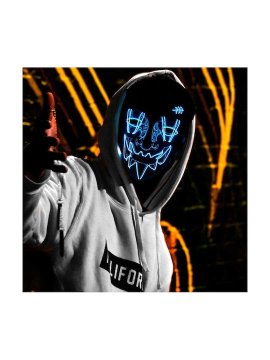 Mască Purge Halloween cu fir electroluminescent neon LED luminoasă mască horror carnaval Crăciun