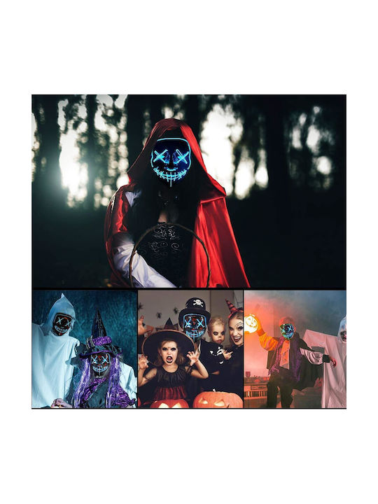 Halloween Mask Led Neon Electroluminescent Wire Luminous Purge Horror Mask