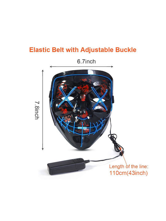 Halloween Mask Led Neon Electroluminescent Wire Luminous Purge Horror Mask