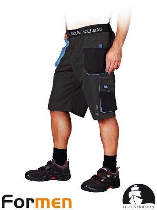 Raw-Pol Βερμούδα Εργασίας Μαύρη
