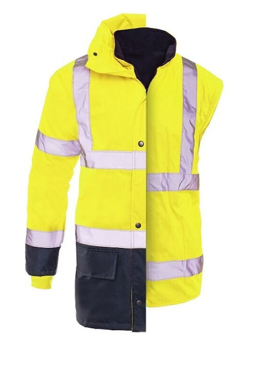 Procera Jachetă de lucru reflectorizantă cu căptușeală Polar Galbenă