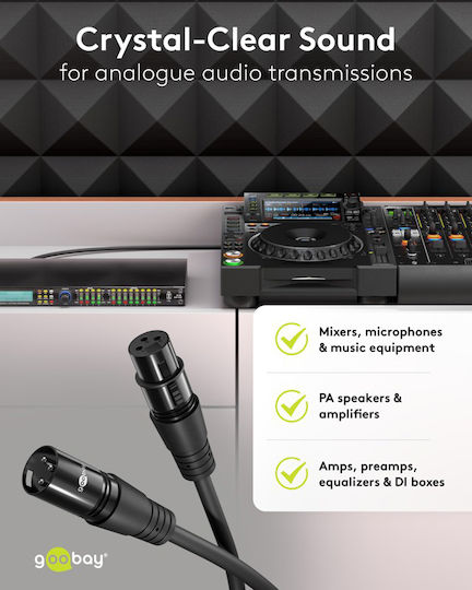 Goobay XLR кабел мъжки - Черен 5m 80039