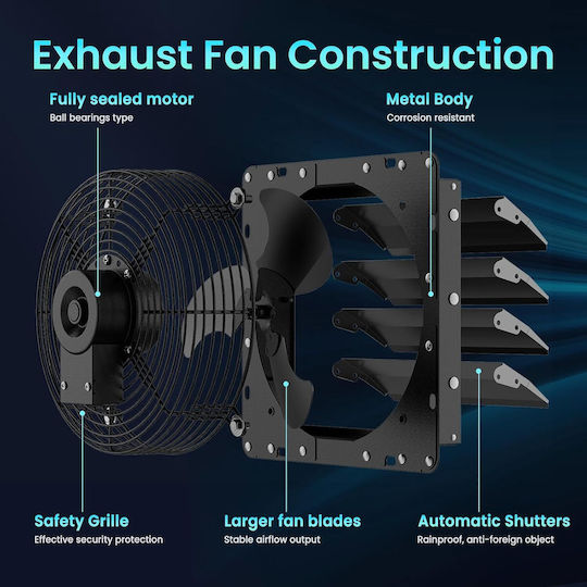 Ventilator De Perete Exhaust Fan Hg Power Diametru 400mm