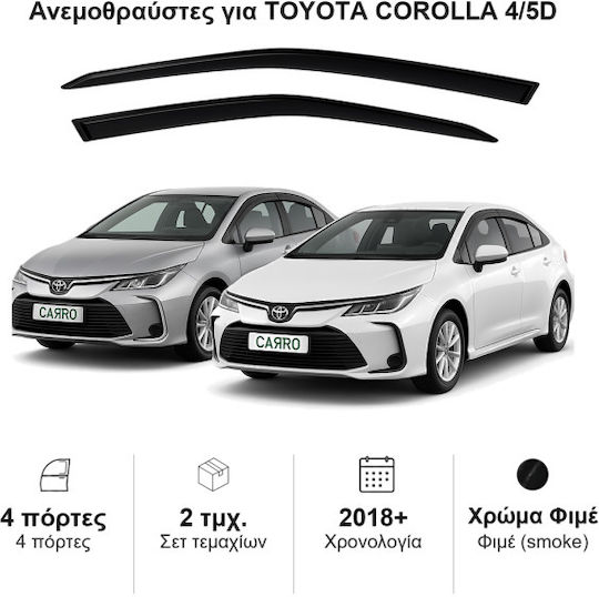 Heko Set deflectoare de vânt Dark Fime pentru Toyota Corolla 2buc