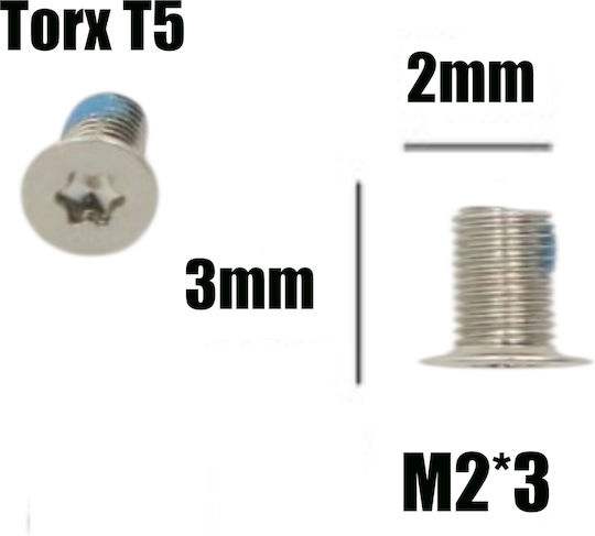 Screws Set Laptop Dell Xps 13 9340 9343 Precision 15 M3800 5540 5550 5540-r3gpy Bottom Case Screws Torx T5 2mm X 3mm 2pcs Code 1-bolt033