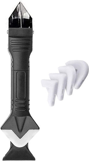 Set Spatule De Finisare Zamo Silicon 5 Duze Racletă Metalică Multifuncțională Neagră