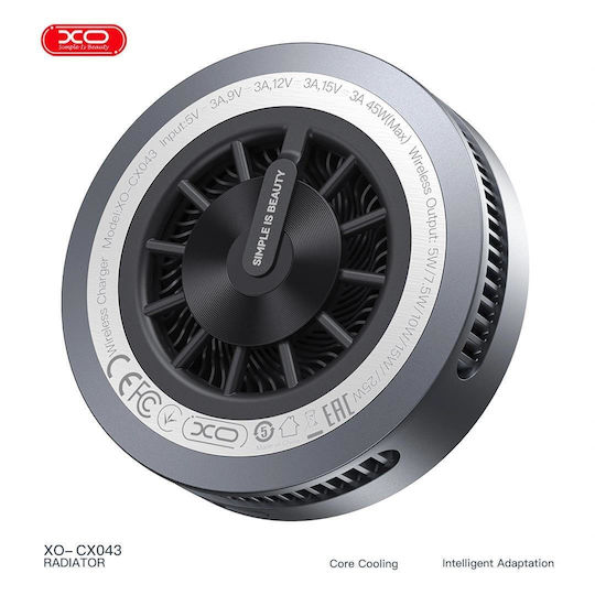 XO Încărcător Wireless Qi2 25W Quick Charge 3.0 / Quick Charge 2.0 Gri CX043