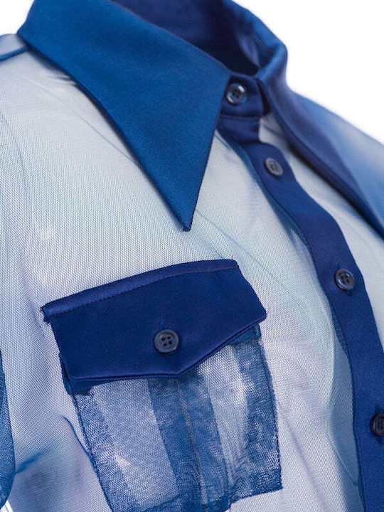 Langärmeliges Damenhemden Blau
