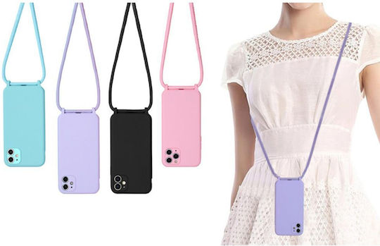 Sonique Carryhang Back Cover Σιλικόνης 0.5mm με Λουράκι Γαλάζιο (Redmi 9C)