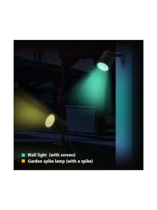 Gledopto Спот За Външни Стоящи Лампи 7W RGB IP66 Черен