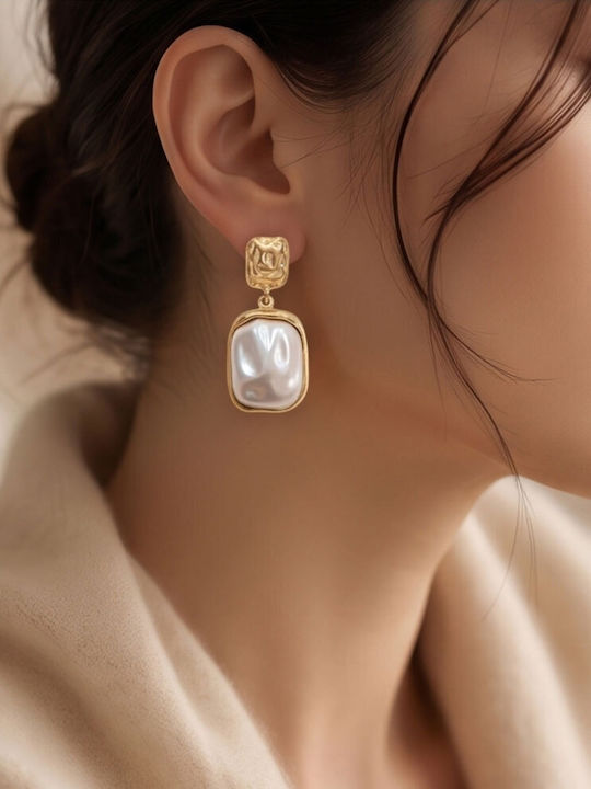 Touch Earrings Steel With Pearls 38 176 White
