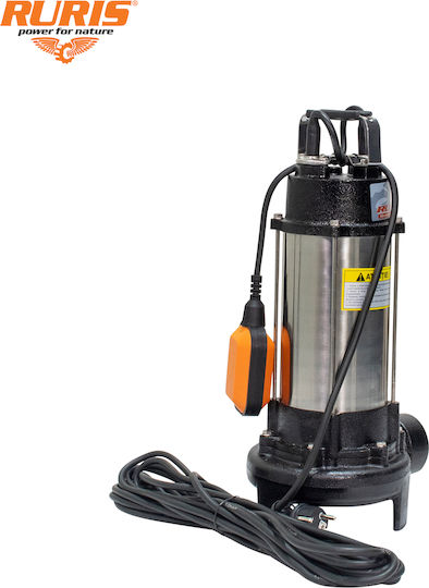 Ruris Aqua 35 – 1300 W Pompa De Apă Submersibilă Pentru Apă Murdară Cu Tocător Debit 18 M³/h Comutator Plutitor Cablu 10 M