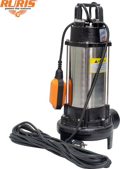 Ruris Aqua 35 – 1300 W Pompa De Apă Submersibilă Pentru Apă Murdară Cu Tocător Debit 18 M³/h Comutator Plutitor Cablu 10 M