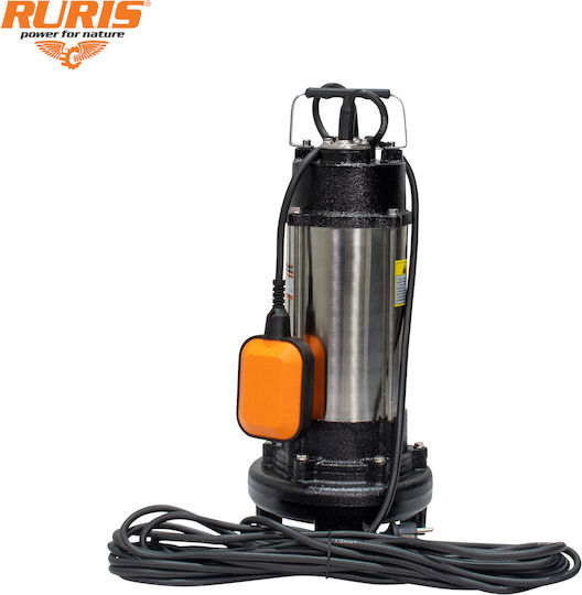 Ruris Aqua 35 – 1300 W Pompa De Apă Submersibilă Pentru Apă Murdară Cu Tocător Debit 18 M³/h Comutator Plutitor Cablu 10 M
