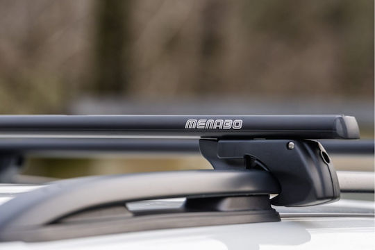 Menabo Menabo Aluminum Car Roof Bars Sherman Black 120 Cm Black Color Mazda 5 2008>2013 5 Doors Raised Rails Parallel Bars Empty 2 Pieces 12280/mb Mp.12280/mb-163