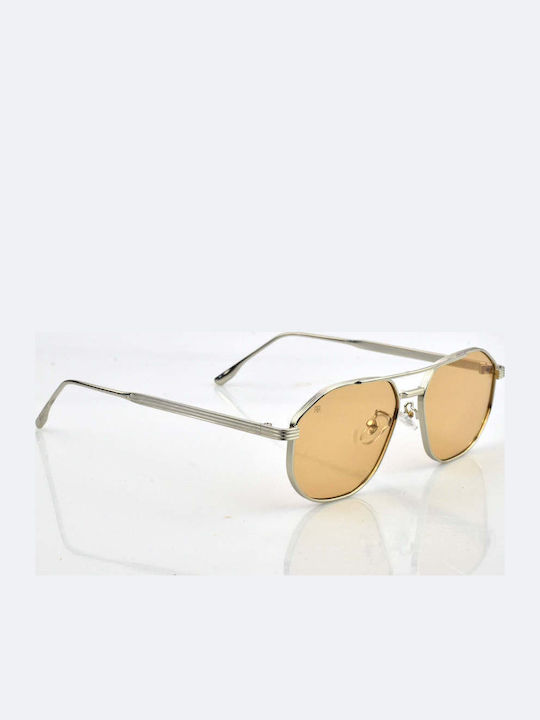 Red Raven Casablanca Unisex Ochelari De Soare Cu Ramă Metalică Portocalie Și Lentile Portocalii