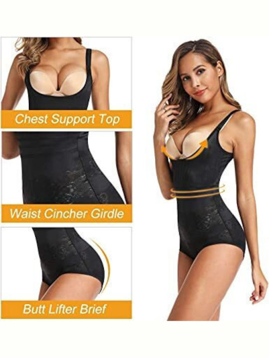 Body negru cu decupaj sub bust Aibrou