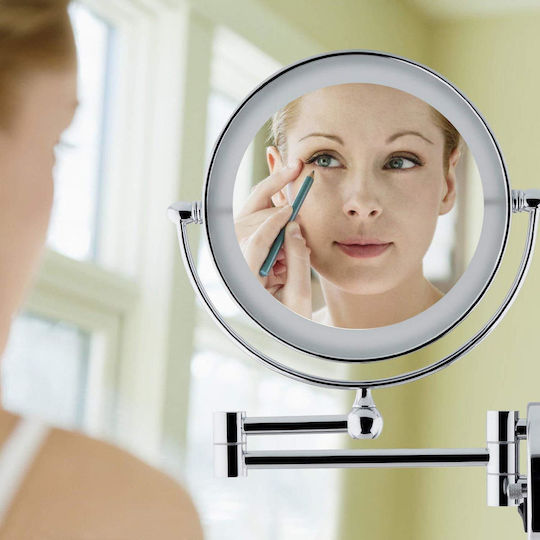 Огледало За Грим За Стена Cosmetic Със Светлини Сребрист