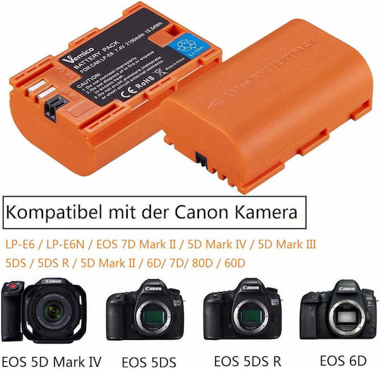 Încărcător Dublu de Baterii Set 2 Lp-e6 Compatibil cu Canon