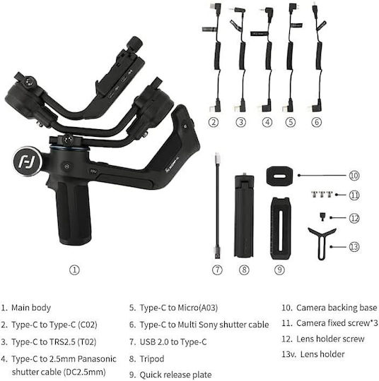 FeiyuTech Gimbal 3-Wege und Mit Belastbarkeit 2,5kg