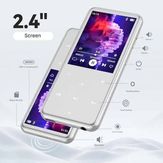 Agptek MP3 Player (64GB) cu Ecran Tactil TFT X002HNZ0F1
