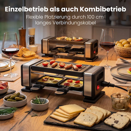 Profi Cook PC-RG 1324 Tabletop Electric Raclette Grill with Smooth and Grooved Plate 700W 20x10cm