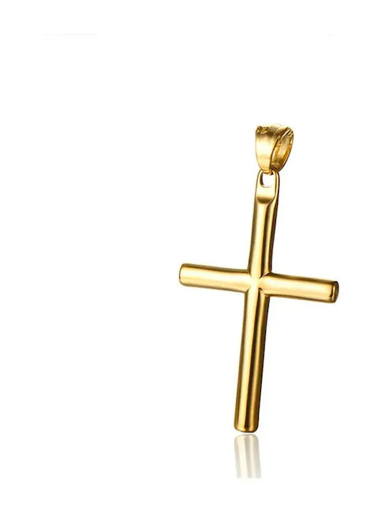 Legend Accessories Мъжки Кръст от Златна Стомана с Верига
